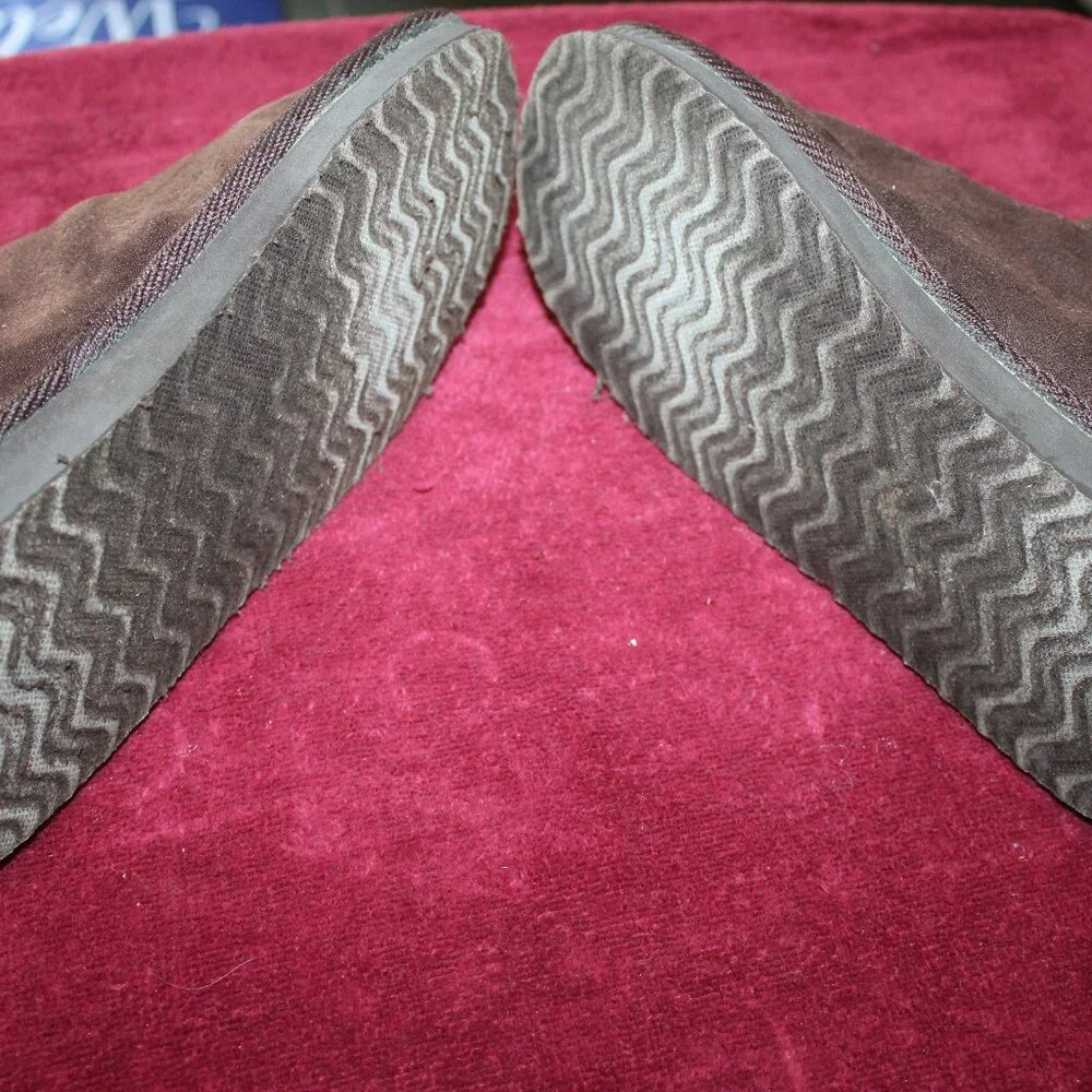 Childrens Fabric Boots - Suede feel - Brown Calf High.